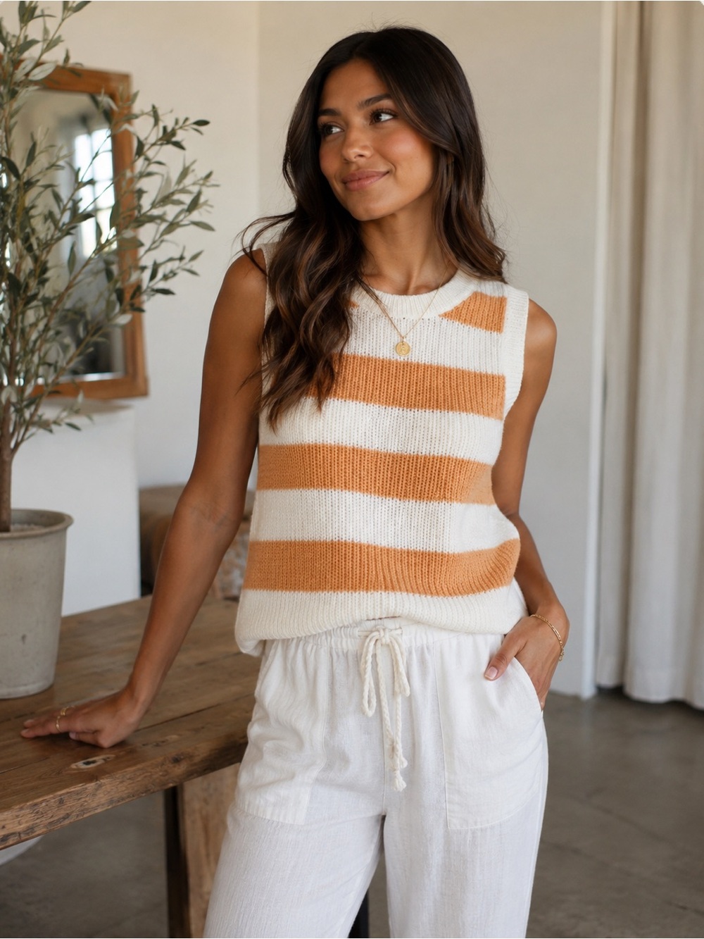 AE American Eagle Striped Sweater Tank Top XS